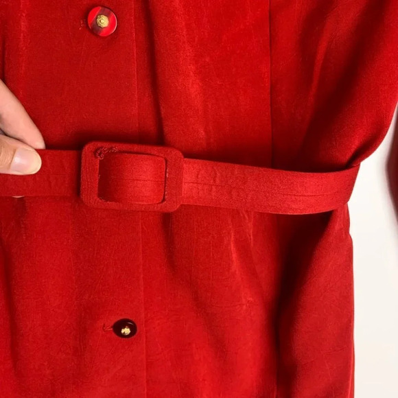 Vintage Red Secretary  Dress Belted Church Business SIZE 12| Charles Caroll - Picture 10 of 12